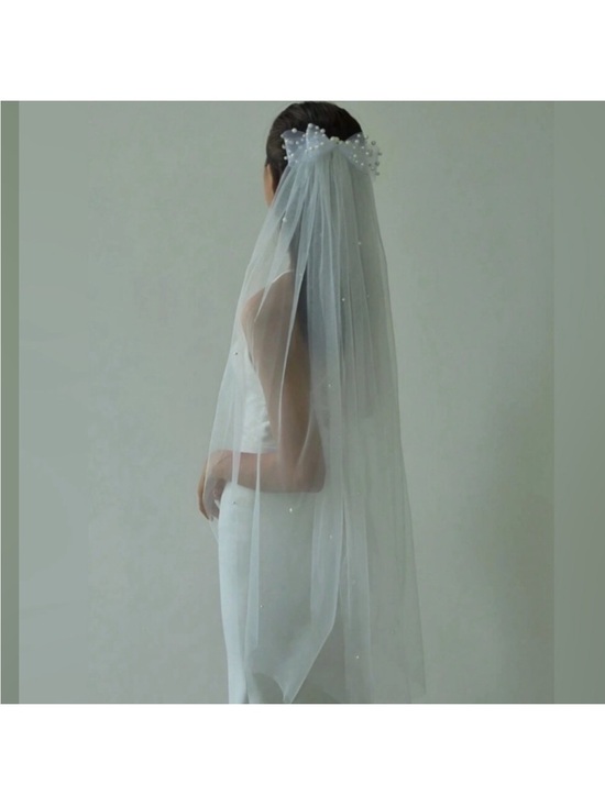 Stunning Wedding veil white bridal pearls bow elegant brand new ✨✨??? New